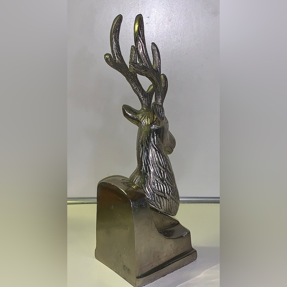 Vintage Silver Tone Buck Stag Antlered Deer Figurine Statuette Paperweight - Picture 8 of 16